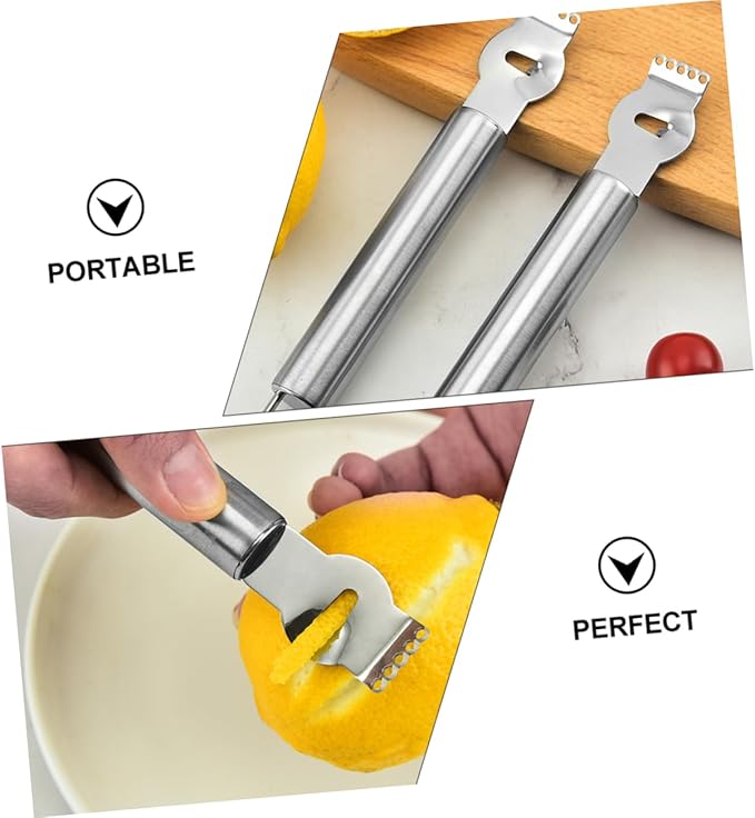 3pcs Stainless Steel Lemon Zester and Grater Kitchen Gadget for Citrus Fruits Cheese and More Easy to Clean Portable Kitchen Tool