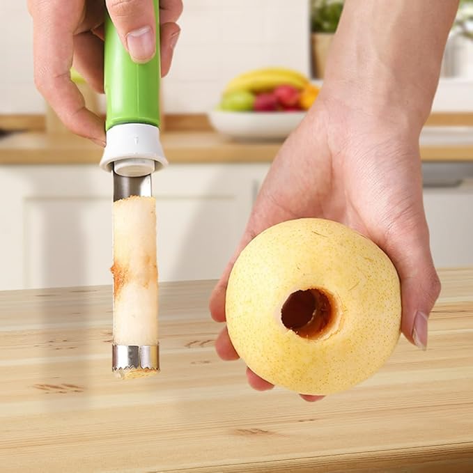 2-In-1 New Corer Tool and Apple Peeler, Stainless Steel Fruit Corer for Bell Peppers, Apples, Pears