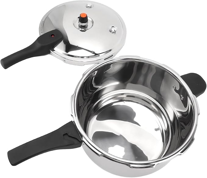 Stainless Steel Pressure Cooker, Fast Cooking Pot with Safety Valve, Multifunctional Design, Intelligent, Universal for Induction Cooktops and Stoves, Comfortable (5L)