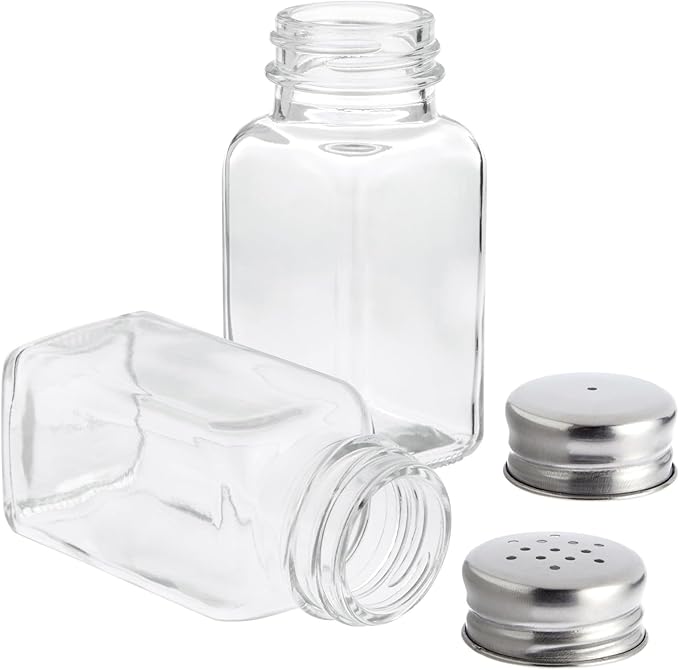 Juvale 24 Pack Glass Salt and Pepper Shakers Bulk Set - Restaurant Salt and Pepper Shakers - Spice Containers for Restaurant (2 Oz, Clear)