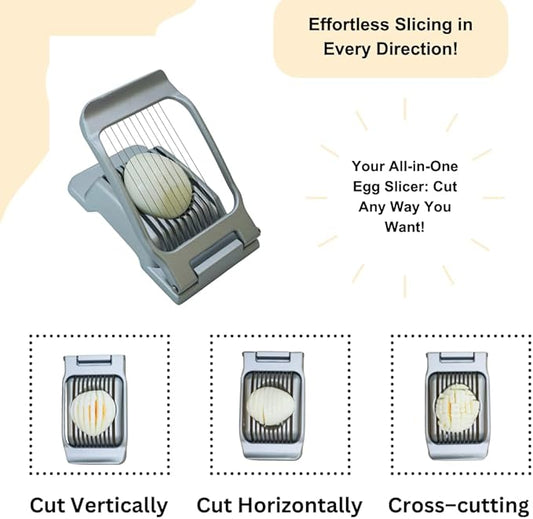 Annie & Mia Design Egg Slicer, Stainless Steel Wires Dishwasher Safe Aluminum Alloy Heavy Duty Multipurpose Cutter For Hard Boiled Eggs or Strawberry, Butter, Kiwi