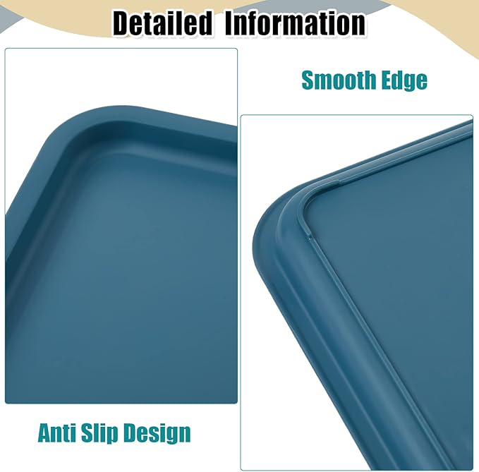 Mumufy Plastic Fast Food Trays Bulk Colorful Restaurant Serving Trays Cafeteria Rectangular Plastic Serving Platter Grill for Kitchen Restaurant Coffee(Elegant Color,24 Pcs)