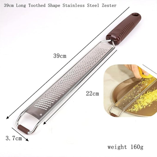 LoBake(LoBake) 3 Designs Toothed Striped Multifunctional Stainless Steel Lemon Zester Cheese Chocolate Ginger Grinder Fruit Grater Kitchen Tool (Big Toothed)