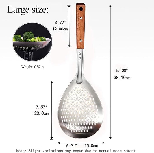 Stainless Steel Colander Strainer Pasta Food Noodle Grease Drain Fine Mesh Metal Kitchen Universal Clip on Spider Handle