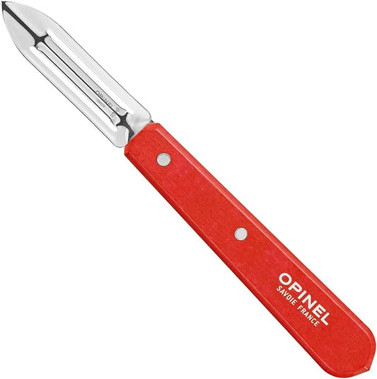 OPINEL Essential No.115 Peeler, Hornbeam Wood Handles, Made in France (Red)