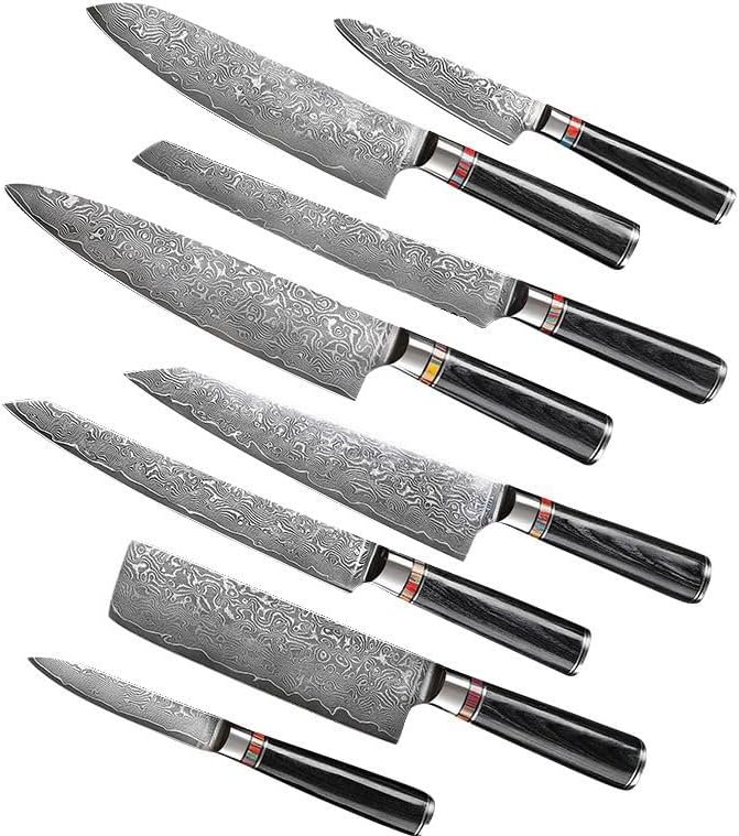 Classic 8-Piece Professional Knife Set - VG-10 Super Steel Blades - Kitchen Knife Set, Knives Set for Kitchen, Kitchen Knives Sets