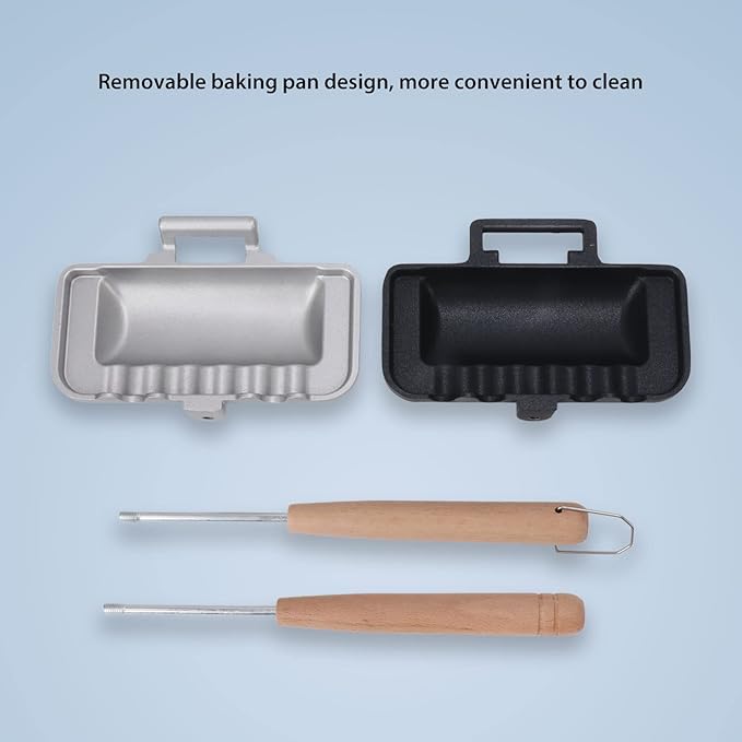 Double Sided Sandwich Baking Pan Double Sided Frying Pan Removable Handle Non Stick Pans Aluminum Flip Grilled Cheese Pan Breakfast Sandwich Maker and Dishcloth for Panini Pancake