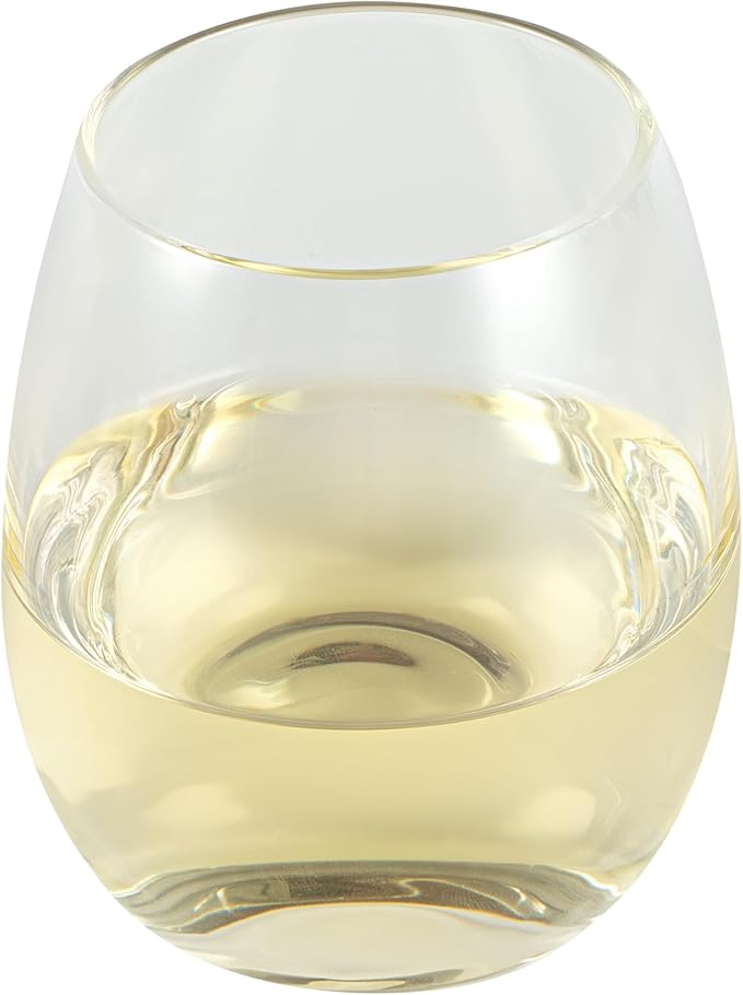 Restaurantware-Vetri 15 Ounce Wine Glasses, 6 Dishwashable Stemless Wine Glasses - No Lead, Durable, Clear Glass Stemware, For Home, Bar, Or Restaurant, Serve Merlot, Chardonnay, Or Bordeaux