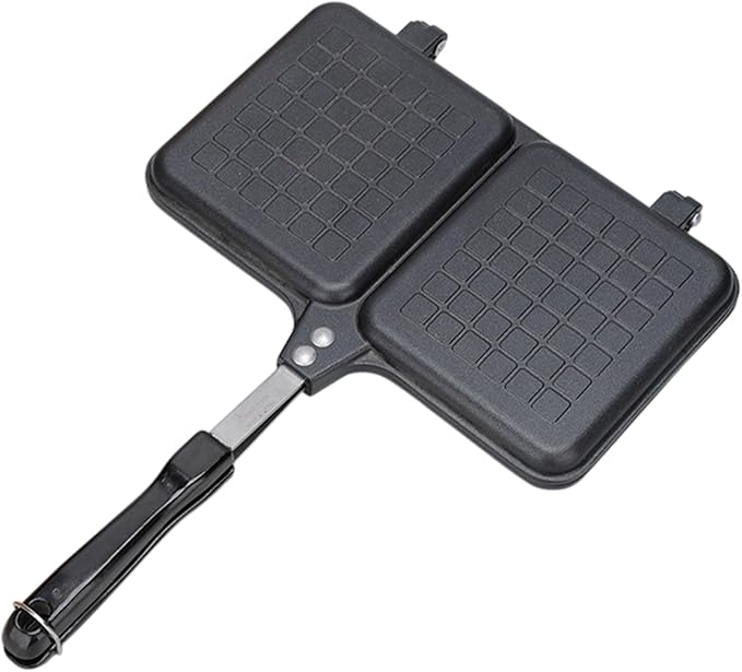 stovetops Sandwich Press – Double Sided Toaster Pan, Non-Stick Cheese Melter Griller | Easy Handle Cooking Tool, Hot Sandwich Maker for Camping, Outdoor Kitchen, Travel Breakfast, and Quick Meals