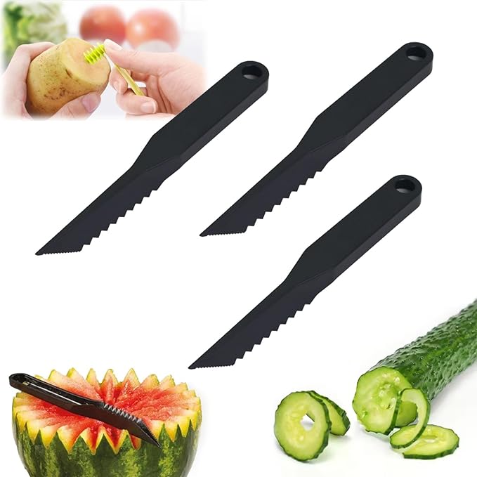 Spiral Cutter for Potatoes, Spiral Cutter - Kitchen Spiral and V-Shaped Tools for Veggies Cucumber and Carrot, Manual Screw Peelers Kitchen Accessories Tool (3*B)