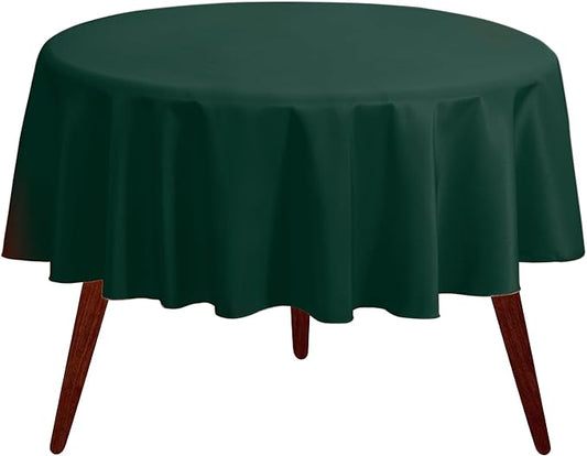 Gee Di Moda Round Tablecloth - 108 Inch Hunter Green Round Table Cloth for 48 to 72 Inch Round Tables - Heavy Duty Washable Fabric - for Buffet Table, Holiday Party, Dinner, Wedding & Baby Shower