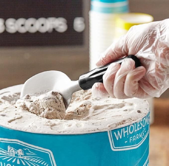 2Pack Heavy Duty Ice Cream Spade Scoop with Non-Slip Handle - Stainless Steel Ice Cream Spoon Paddle Perfect for Scooping and Serving Hard Frozen Treats