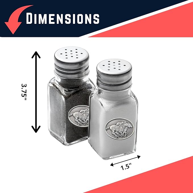 Heritage Pewter By a Nose Salt and Pepper Shaker Set of 2 Bottles | Expertly Crafted Pewter Glass