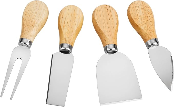 Cheese Knives Set of 8-2 Cheese Knife, 2 Cheese Fork, 2 Cheese Slicer, 2 Butter Knife – Premium Mini Stainless Steel Cheese Knives - Cheese Knife Set for Charcuterie Board