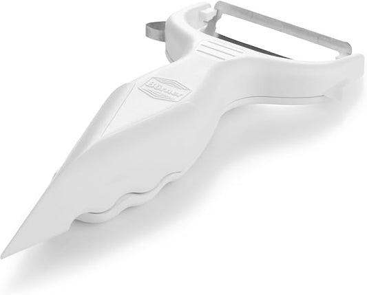 Börner by Reston Lloyd Vegetable Peeler, Garnish Knife, Nutmeg/Garlic Grater, Made in Germany, White