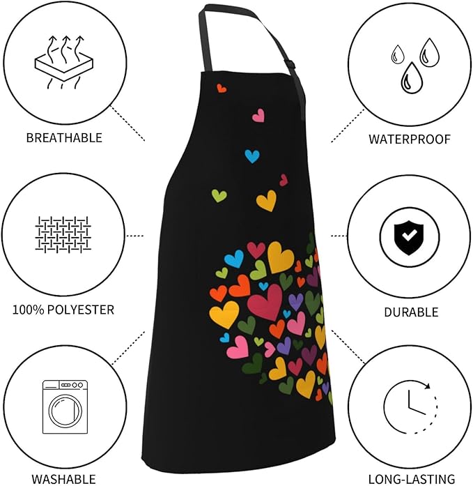 Apron with Pockets Aprons for Women Men Kitchen Chef Apron for Cooking Gardening Server Waitress Painting