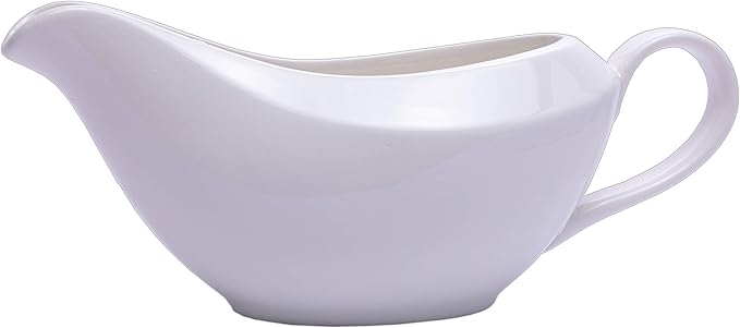 White Ceramic Gravy Boat - 18 oz of Gravy, Perfect for Thanksgiving, Parties, and Weddings