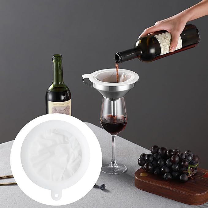 Pine & Linen 1pcs 13cm/5.12inch 300Mesh Fine Filter Strainer,Food Strainer Fine Meshs,Plastic Mesh Colander for Cooking Oil/Milk/Juice/Wine/Coffee