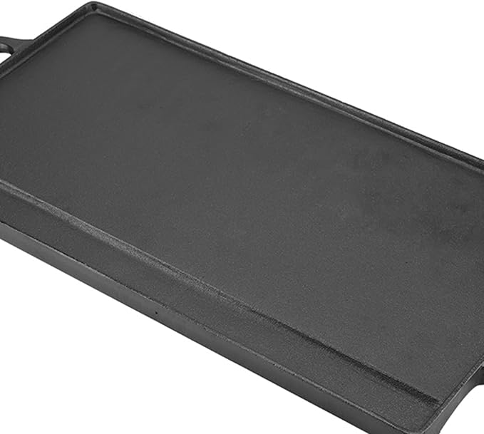 Acouto Reversible Cast Iron Griddle Pan Non Stick Cast Iron Grill Griddle Pan Ridged and Flat Double Sided Baking Cooking Tray Bakeware Oven Safe Gas, Electric, or Cooking - Home &