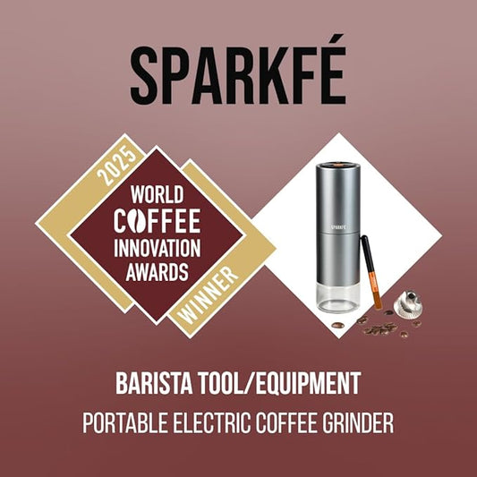 SPARKFE Portable Electric Coffee Grinder, Rechargeable Wireless Handheld Grinder with Stainless Steel Conical Burr, Adjustable Grind Settings, for Espresso, Moka, Pour Over, French Press, Cold Brew