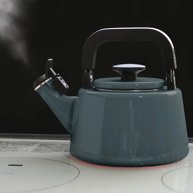 Fuji Horo CTN-2.1WK.SB Whistling Kettle, Induction Compatible, Cotton, 0.7 gal (2.1 L), Smoke Blue