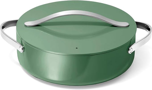 Caraway Rondeau - 6 Qt Non-Stick Pan with Lid - Free From Forever Chemicals - Perfect for Searing, Braising, & Roasting - Sage