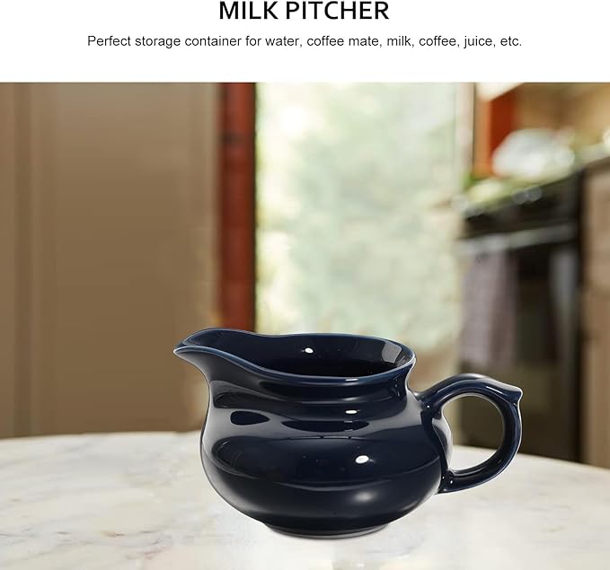 BESTOYARD Ceramic Milk Pot Sauce Boat with Handle 4.72X3.54X2.36In Multi-Function Gravy Boat for Home Kitchen Dining Easy Pour Sauce Cup