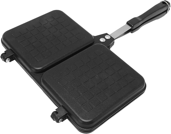 Hot Sandwich Panini Maker with Handle, NonStick Double Sided Frying Pan Grilled Sandwich Maker, Stovetop Toasted Sandwich Press for Home, Kitchen, Breakfast