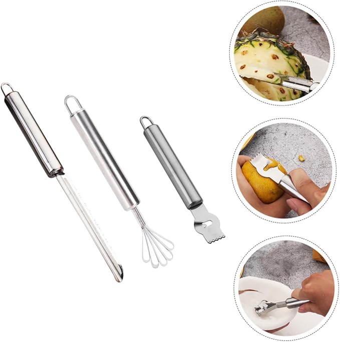 3pcs Stainless Steel Lemon Zester Grater for Cheese Fruit Coconuts Multipurpose Peeler Tool