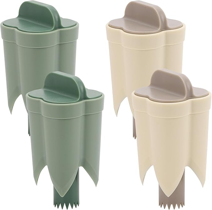 4 PCS Pepper Corer, Upgrade 2 in 1 Pepper Seed Corer Remover Tool Bell Pepper Cutter, Beige Green