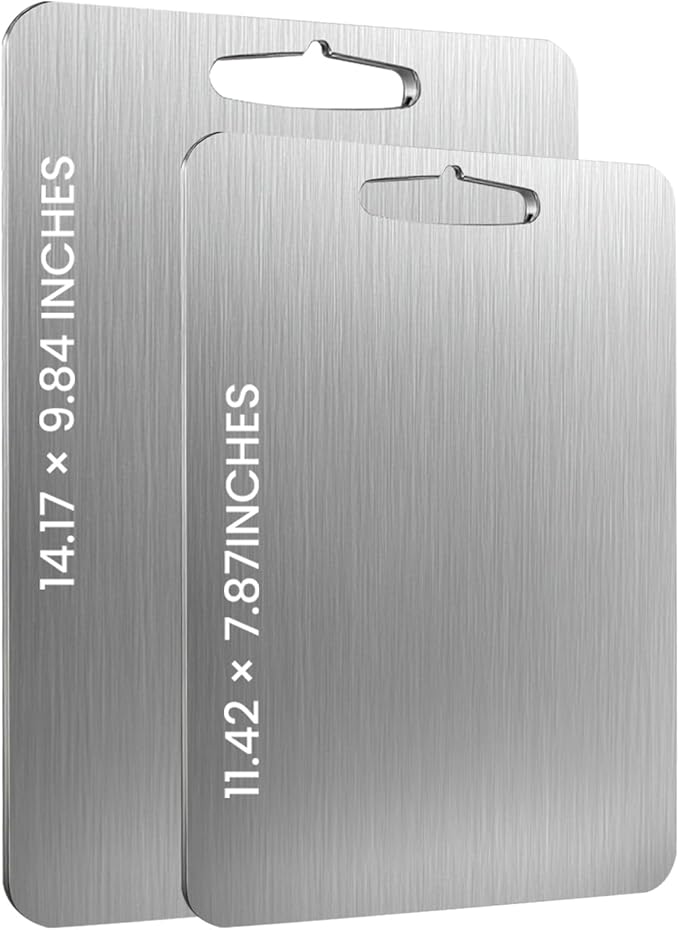 Titanium Alloy Cutting Board Pure Titanium Cutting Board，Double-Sided Versatility，The 2025 New Model for Meat，Vegetables， and Fruits