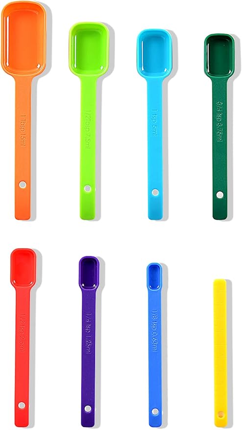 Measuring Cups and Spoons Set of 15,Assorted Colors