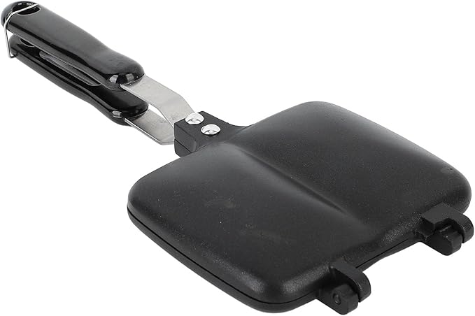 Sandwich Maker Non Stick Hot Sandwich Panini Maker with Handle Aluminum Alloy Grilled Panini Maker Frying Pan Uniform Heating Stovetop Toasted Sandwich Maker for Breakfast(Style 2)(Style 2)