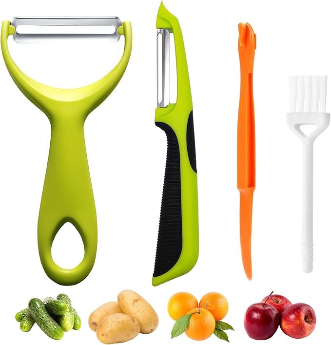 Trez Treamer 3pcs Vegetable Peeler for Kitchen Potato Peelers for Fruit Straight Blade Y Apple Peelers Orange Peeler Tool Zucchini Cucumber Peelers Cutter