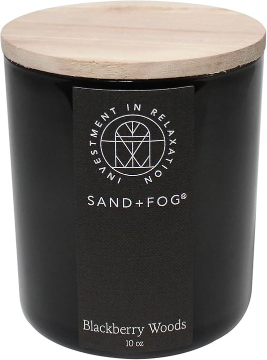 Sand + Fog Scented Candle - BlackBerry Woods – Additional Scents and Sizes – 100% Cotton Lead-Free Wick - Luxury Air Freshening Jar Candles - Perfect Home Decor – 10oz