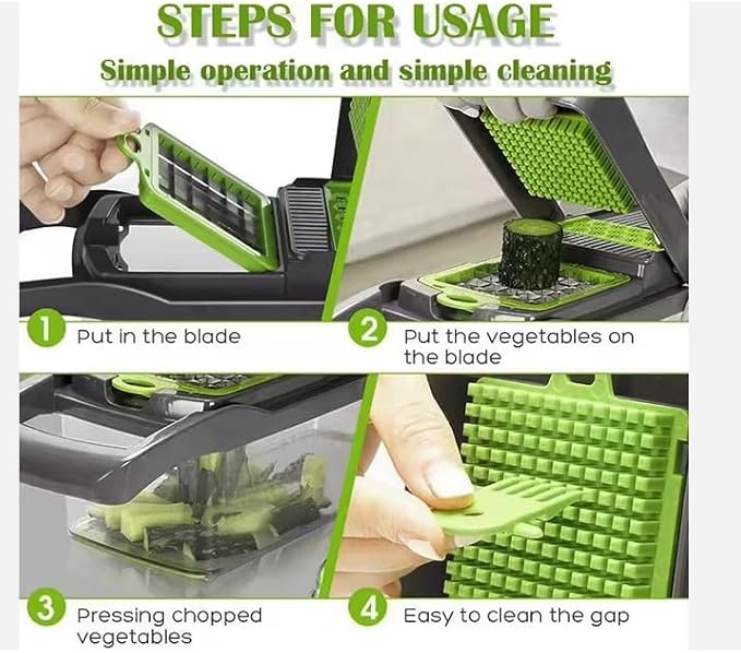 Multifunctional 16 in 1 Hand Operated Vegetable Mandoline Slicer Veggie Chopper, Food Chopper Onion Cutter Vegetable Slicer