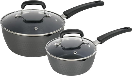 ONGIFT Nonstick Small Sauce Pan with Lid, 1.25 Quart and 1.75 Quart Sauce pan with Pour Spouts, Multipurpose Handy Little Saucepan with Stay Cool Handle, Small Pots for Cooking, Soups, Noodles, Milk