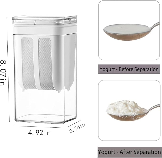1800MLGreek Yogurt Maker - Ultra Fine Yogurt Strainer ，Reusable Rice Tea Juicing Food Sieve Strainer(L)