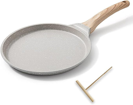 Bobikuke 8 inch Crepe Pan, Nonstick Pan for Crepes Omelette Tortillas, Dosa Tawa Tortilla Pan, Griddle Pancake Pan for Roti Indian, Induction Compatible