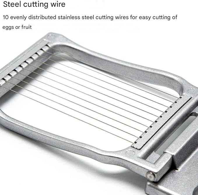 OCHI Stainless Steel Egg Slicer, Heavy Duty Aluminum Cutter for Hard Boiled Eggs, Dishwasher Safe, Perfect for Strawberries & Soft Fruits
