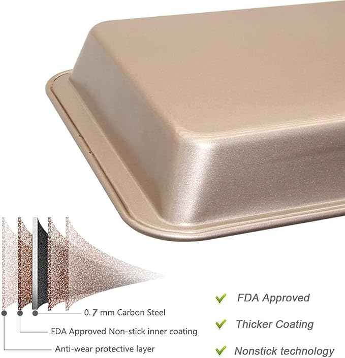 Ailelan Brownie Pan with Dividers, Brownie Pan, Non Stick Brownie Pan with Removable Cutter, Brownie Tray,18 Pre-slice Brownie Baking Tray, 2pk