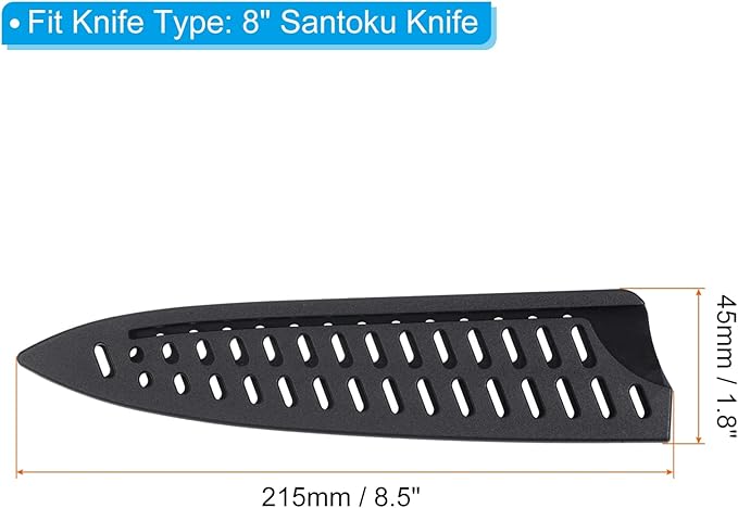 PATIKIL PP Safety Knife Cover Sleeves for 8" Chef Knife, 5 Pack Knives Edge Guard Blade Protector Universal Knife Sheath Portable for Kitchen, Black