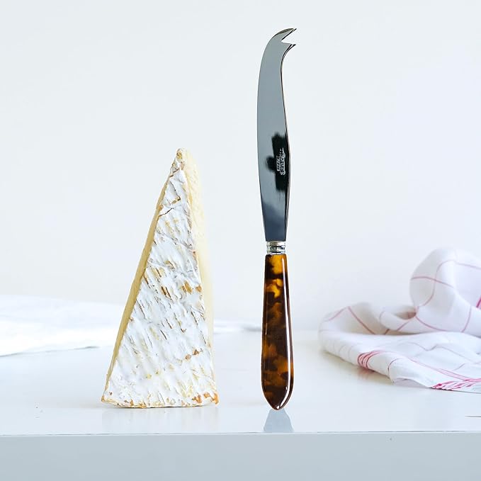 SABRE PARIS - Cheese Knife 9.4 inches - Tortue Collection - Stainless Steel & Acrylic - Dishwasher Safe - Scaled Effect