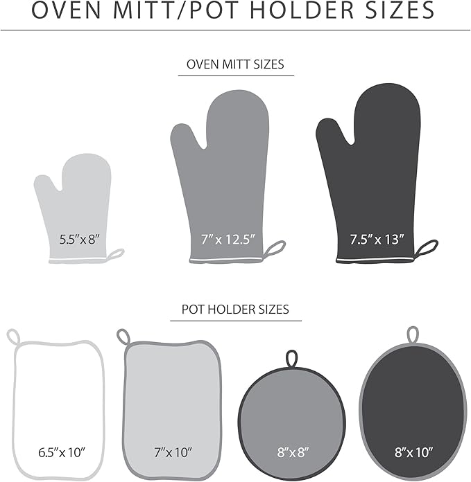 KitchenAid Beacon Two-Tone Non-Slip Mini Oven Mitt Set, Aqua Sky, 5.5"x8", 2 Piece