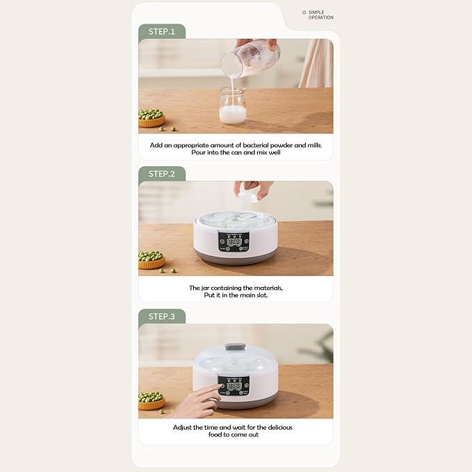 Yogurt Maker Machine, Yogurt Maker 36 Hour, Electric Yogurt Maker With Temperature & Time Control, 1.2L Multi-Function Yogurt Machine Automatic Perfect Gifts for Men & Women A