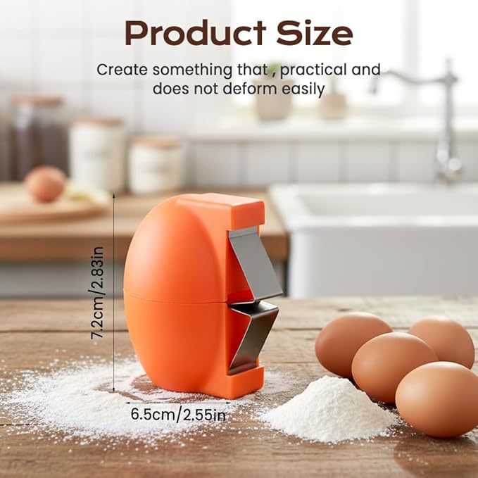 2026 New Egg Shell Opener, Stainless Steel Egg Cracker Tool, Multifunctional Egg Shell Opener for Raw & Hard-Boiled Eggs, Handheld Kitchen Gadget for Easy Peeling & Separating (3, Orange)