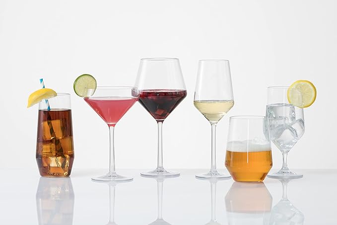 Fortessa Sole Outdoor Shatter Resistant BPA Free Premium Copolyester Plastic Drinkware 6 Pack, Cabernet Glass, Clear, 22 Ounce (Set of 6)