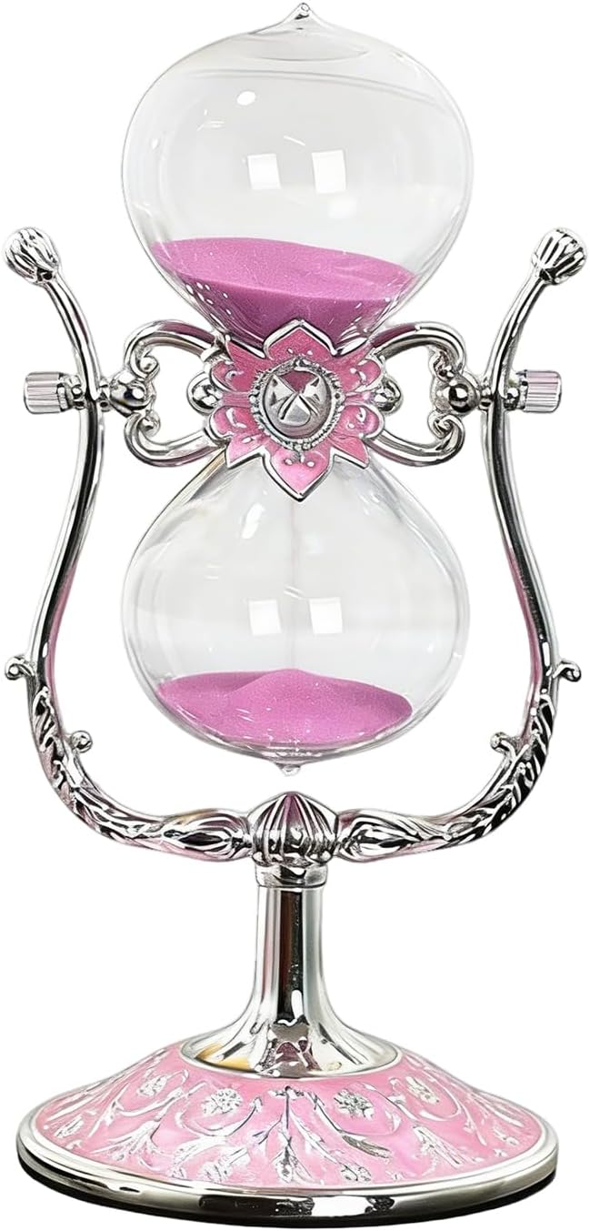 Sand Timer 15 Minutes,Hour Glass,Metal Vintage Hourglass,Hourglass Decor,for Home Decoration Office Desk Wedding Party Decor Kitchen Timer (U-Shaped, 15 Min)