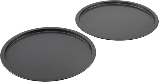 GoodCook Everyday Set of 2 Nonstick Steel 10" Personal Pizza Pans Set, Gray