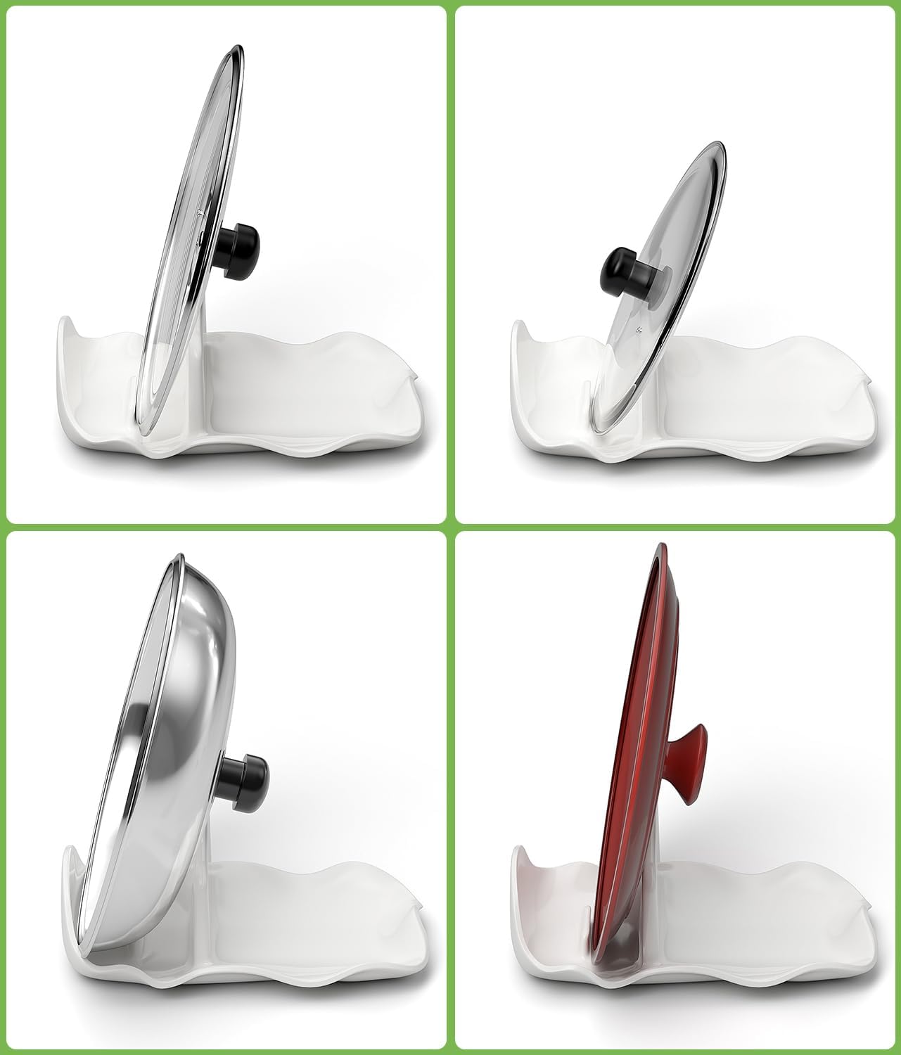 Spoon Rest for Stove Top, Ceramic Pot Lid Holder, Large Spoon Rests for Kitchen Counter, Spatula Rest & Kitchens Utensils Holder, Protects Stove Top and Countertops, Modern Kitchen Accessories